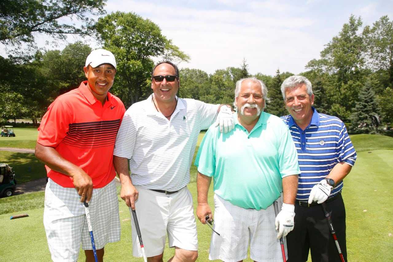John Starks, former New York Knicks player; Jay Cirocco, BMW of Mount Kisco; Paul Tozzo, Tozzo Floors; and Tony Nardozzi, United Hebrew Board of Directors.