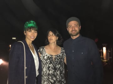 Jessica Biel and Justin Timberlake with Pleasantville resident (and fellow diner) Roberta Lasky at The Inn at Pound Ridge.