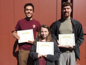 Weir Farm honored Tanner Burgdorf of Bridgeport, a natural resources intern, as well as Claire Tensa of Danbury and Josh Pfohl of Ridgefield, both youth ambassador interns. The awards were presented at the park in a ceremony on Sept. 22.