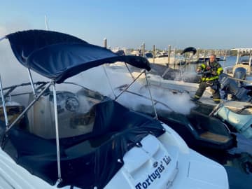 Two boats were destroyed at a Norwalk marina due to a fire.
