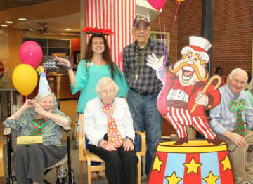 Participants in the Waveny LifeCare Network Adult Day Program enjoy a visit at The Big Top.
