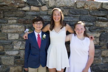 Harry Amadeo, Anna Imrie and Emma Delattre of Wilton recently graduated from Ridgefield Academy.