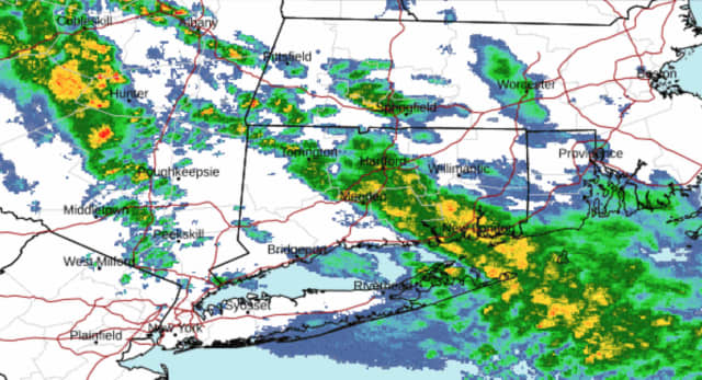 <p>A radar image of the region at around 7 a.m. Thursday, April 18.</p>