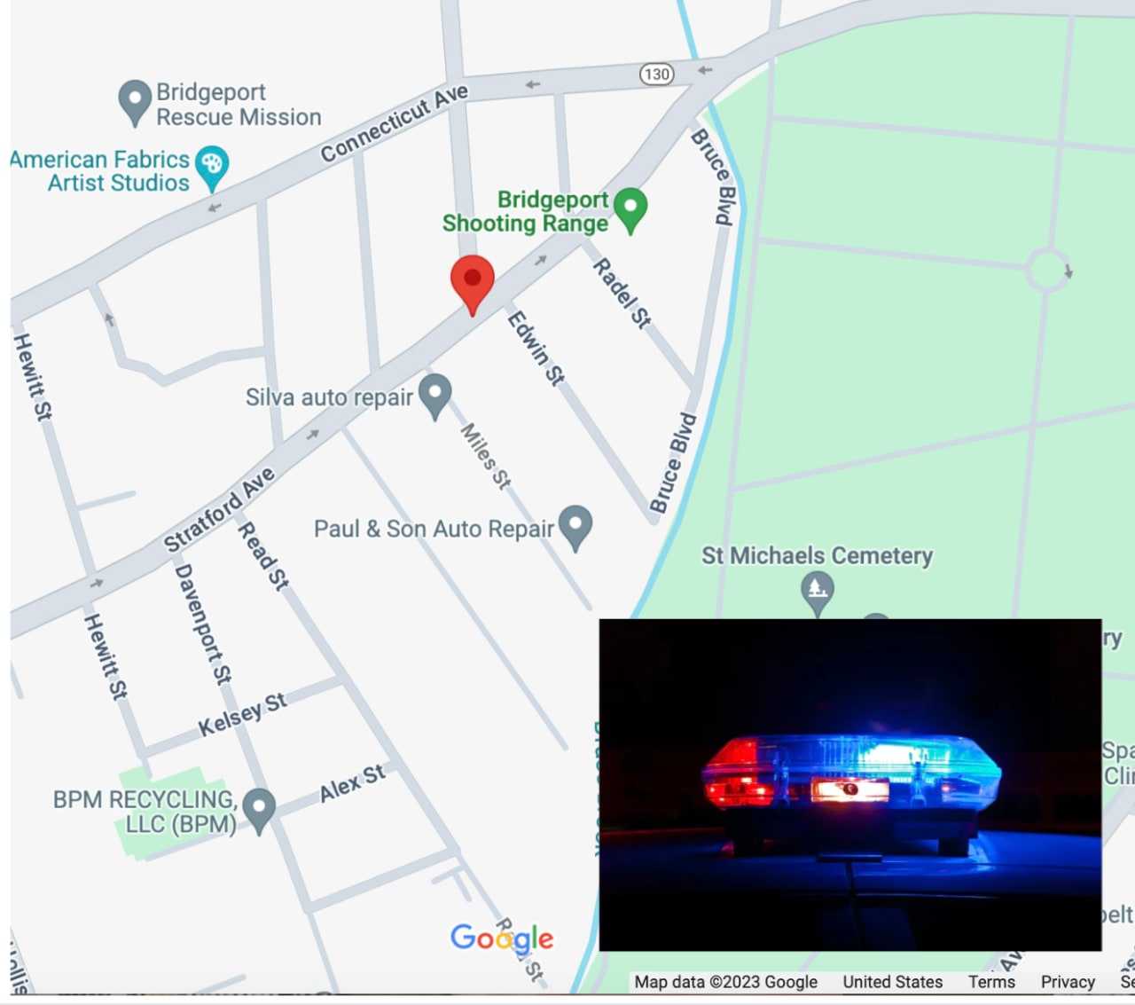 <p>The area where the woman was found lying in the roadway.&nbsp;</p>