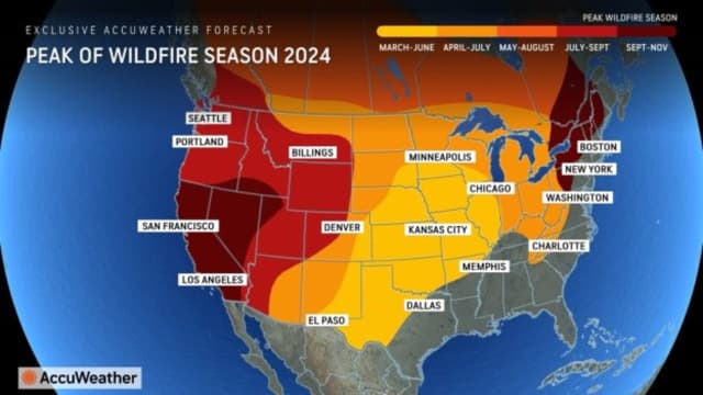 Wildfire season is expected to start in the Northeast in June and peak in September.